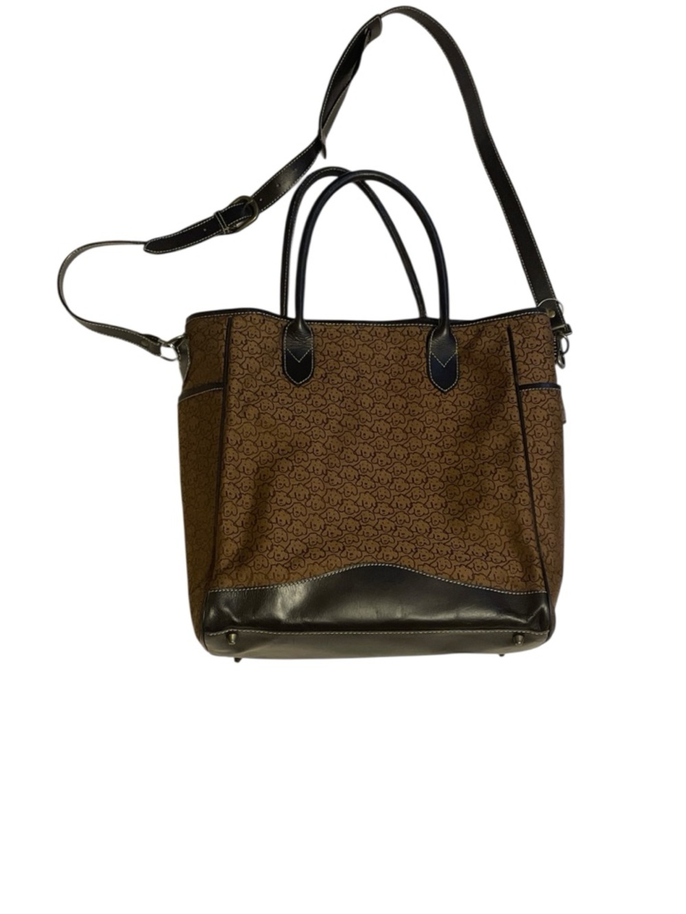 Wegman Crypton Fabric Dog Large Walnut / Brown Tote-Rare, with detachable strap